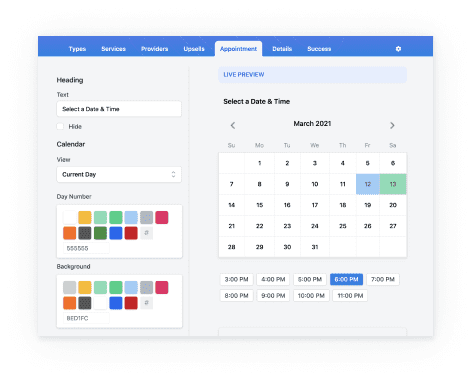 Customize booking flows